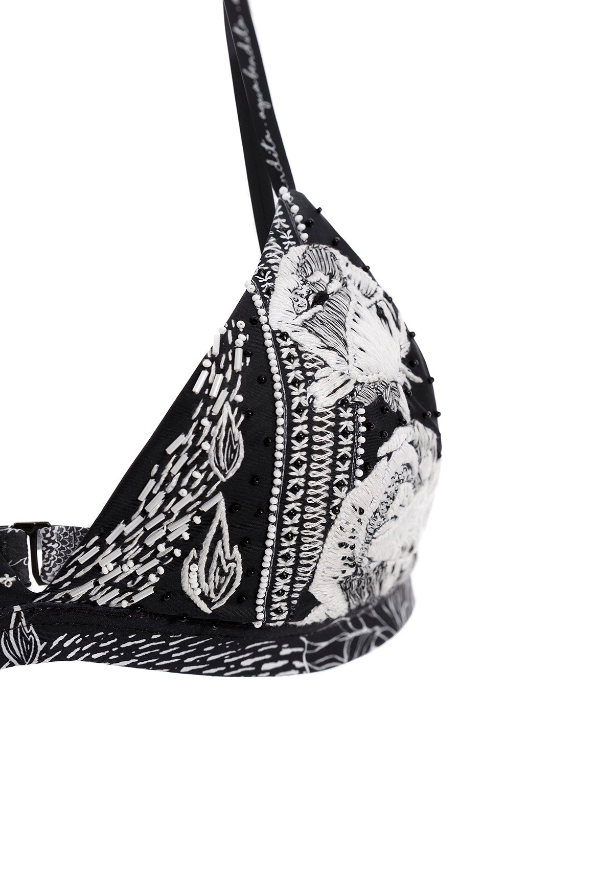 Lisa Bikini Top Embroidered Thoughts Agua Bendita