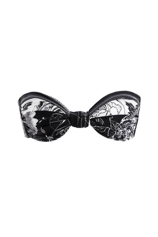 Lucille Bikini Top Embroidered Strapless Thoughts Agua Bendita
