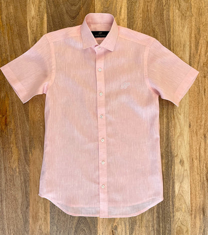 Linen Shirt Short Sleeve Pink Pieter Petros