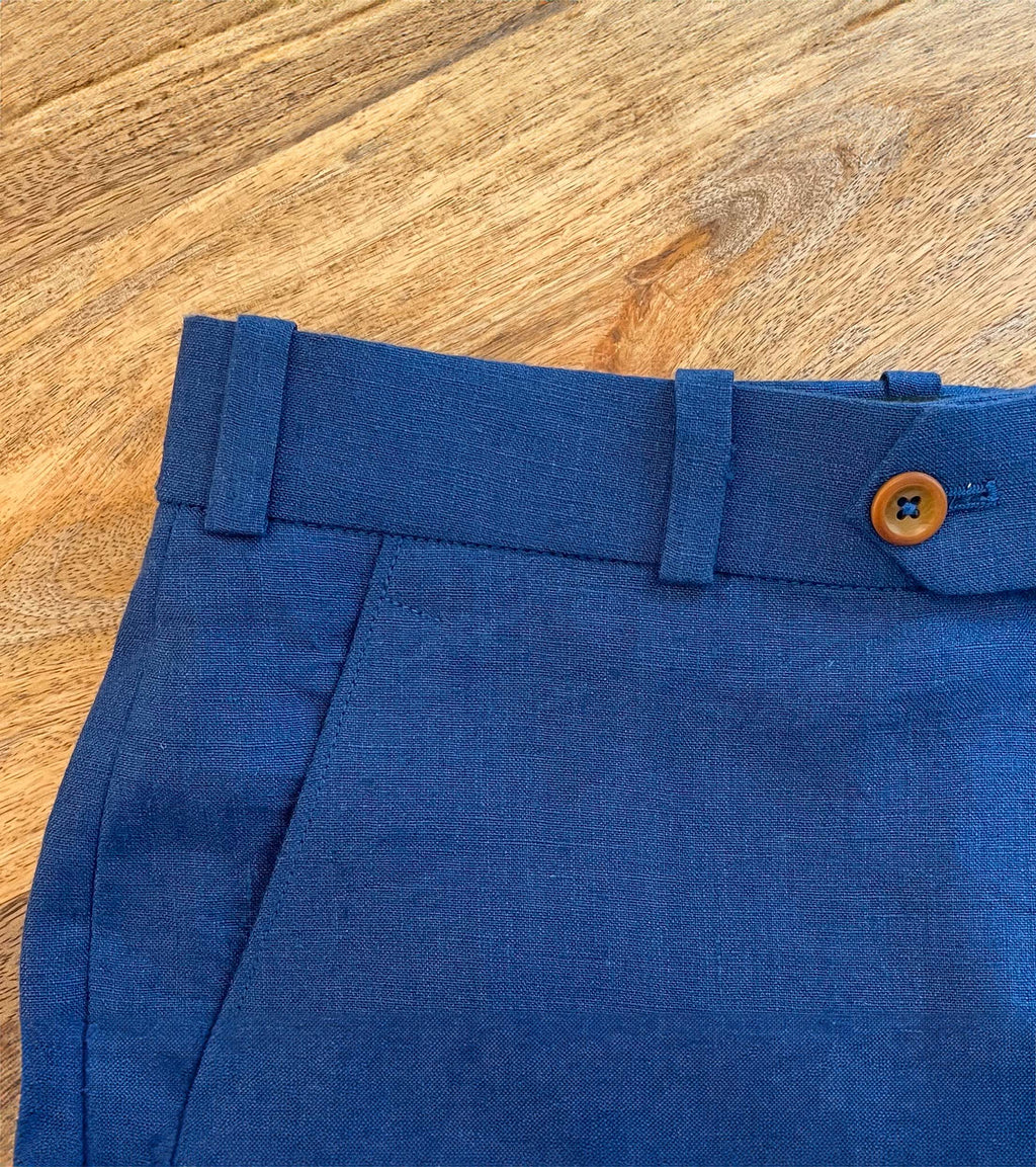 Pieter Petros Linen Shorts Blue