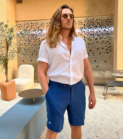 Linen Short Blue Pieter Petros