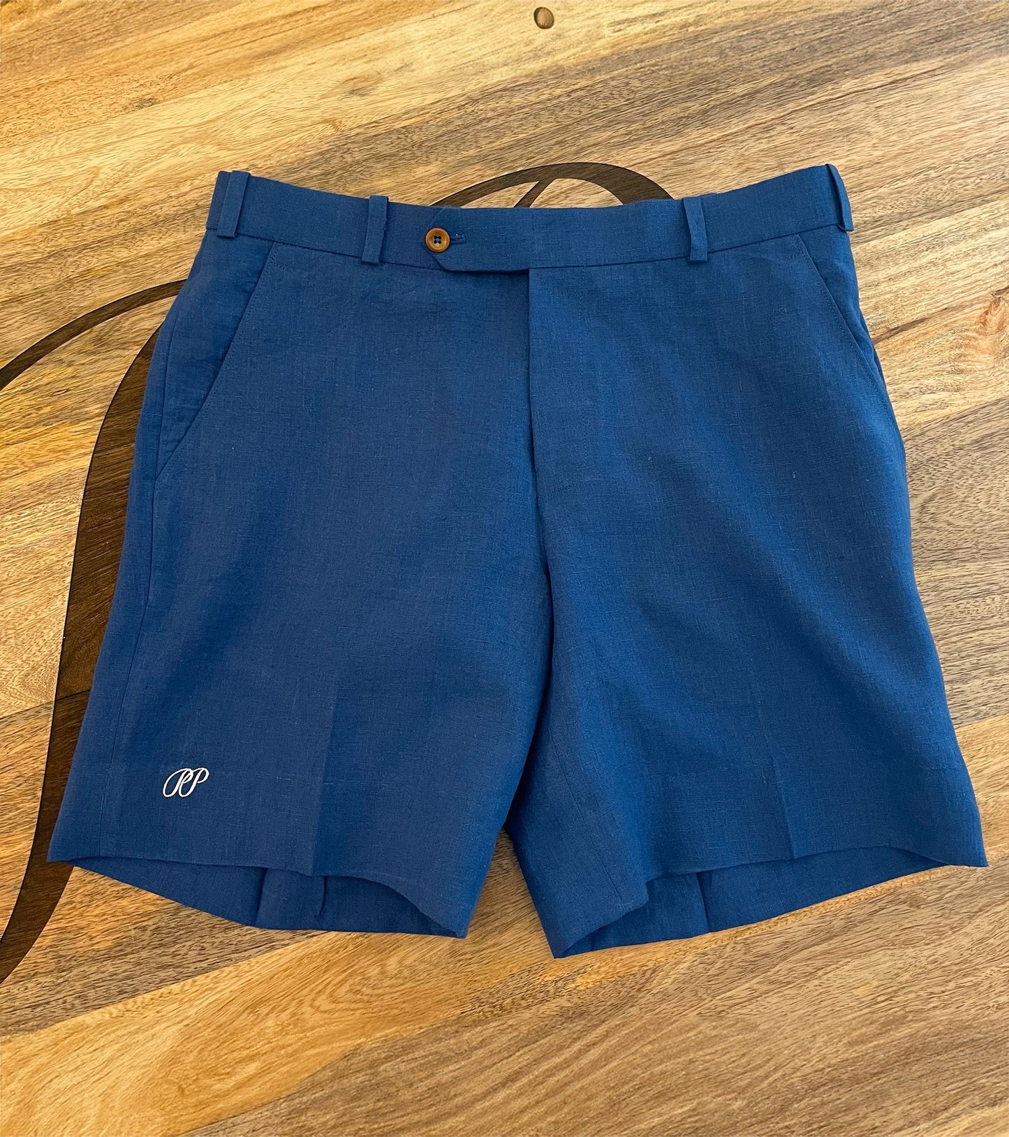 Pieter Petros Linen Shorts Blue