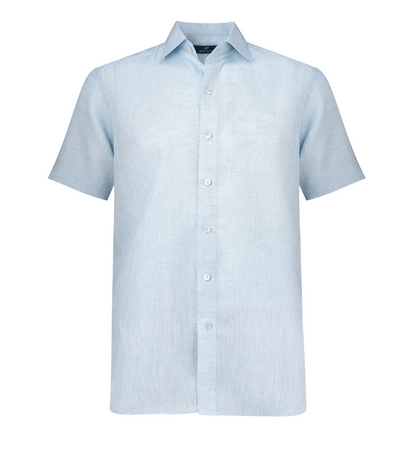 Linen Shirt Short Sleeve Blue Pieter Petros