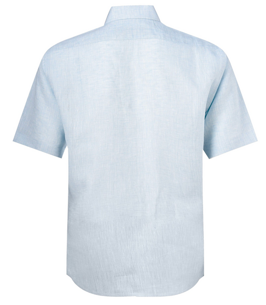Linen Shirt Short Sleeve Blue Pieter Petros