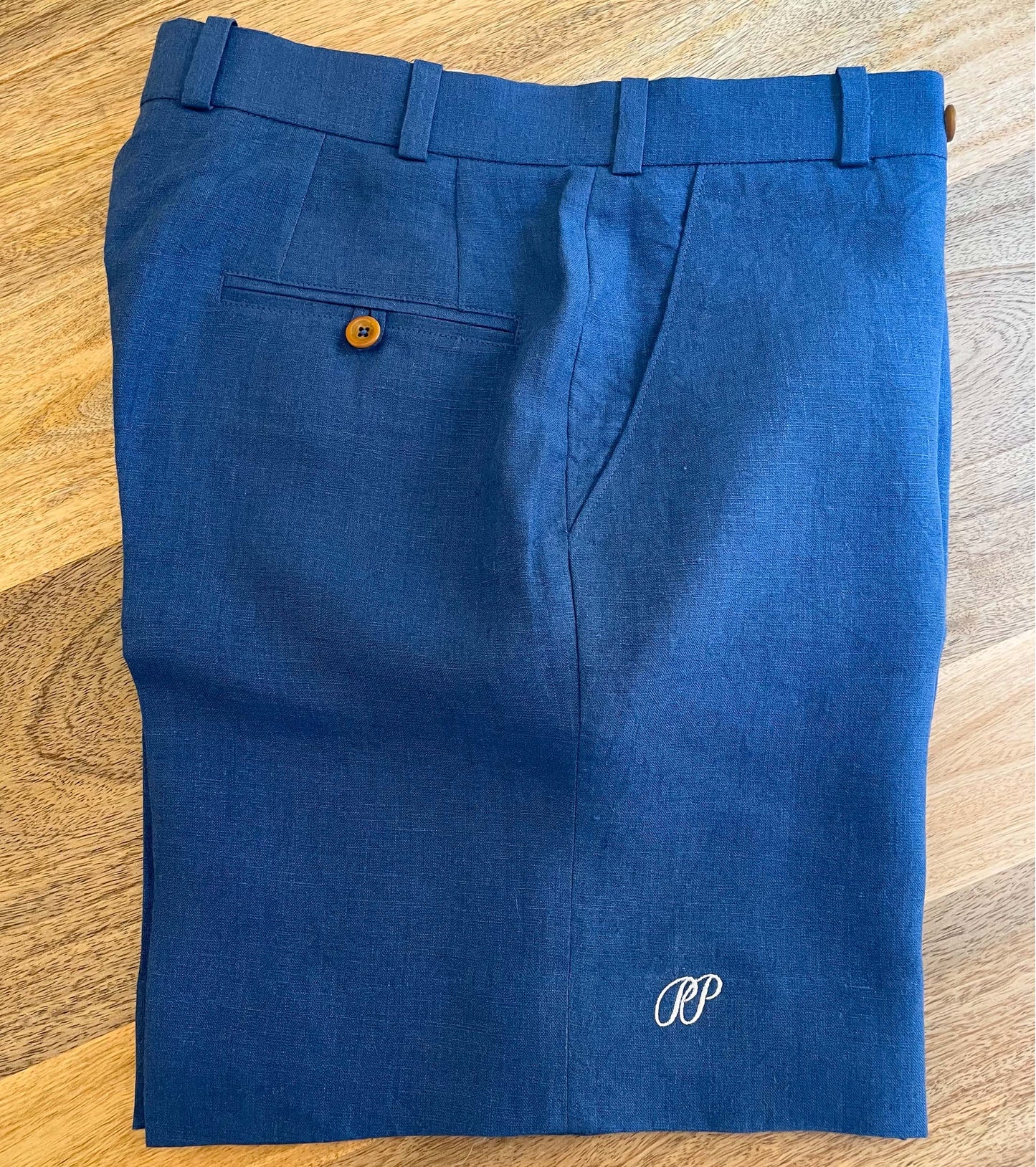 Pieter Petros Linen Shorts Blue