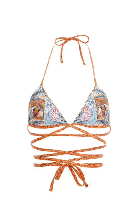 Agua Bendita Filipa Bikini Top Reversible with Handmade Details