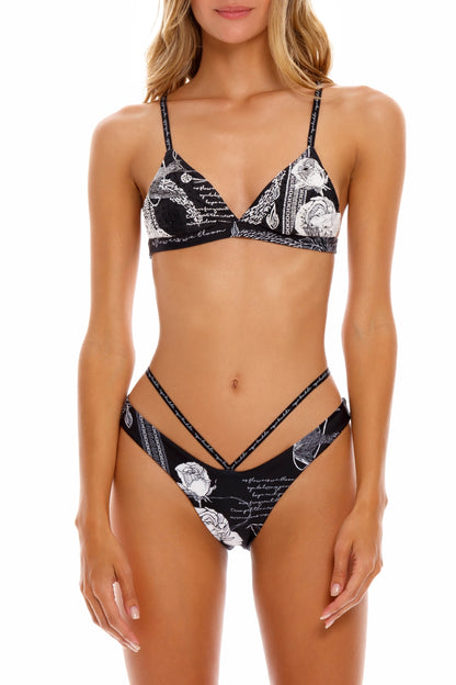 Lisa Bikini Top Embroidered Thoughts Agua Bendita