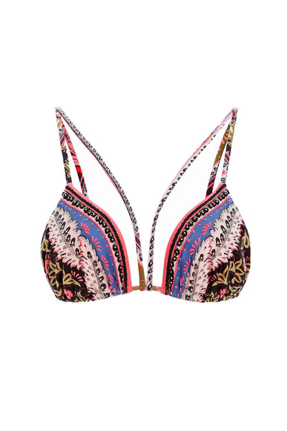 Halle Bikini Top Embroidered Antiq Agua Bendita